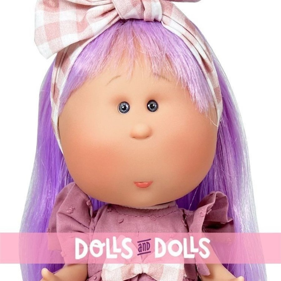 Dolls  Nines d'Onil | Nines D'Onil Doll 30 Cm - Mia Articulated - With Lilac Hair And Pink Dress