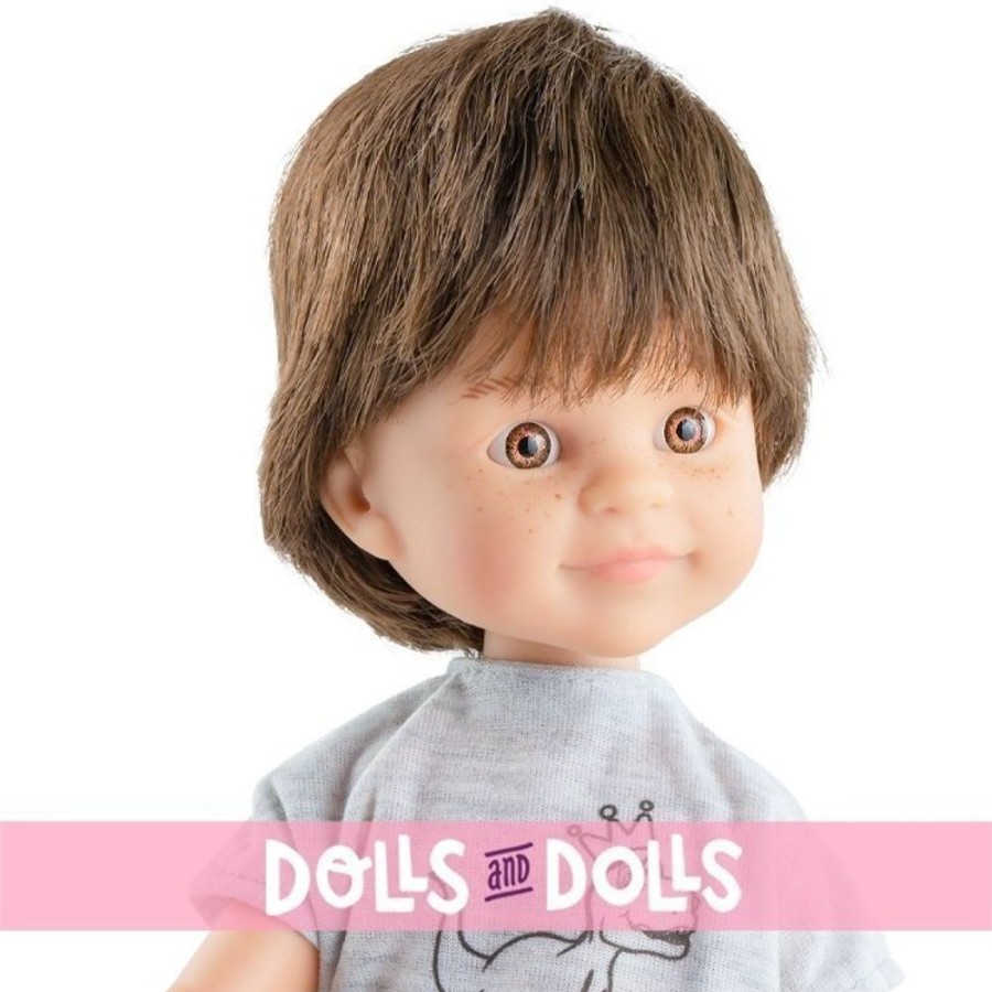 Dolls  Paola Reina | Paola Reina Doll 32 Cm - Las Amigas - Dario Pyjamas With Brown Hair