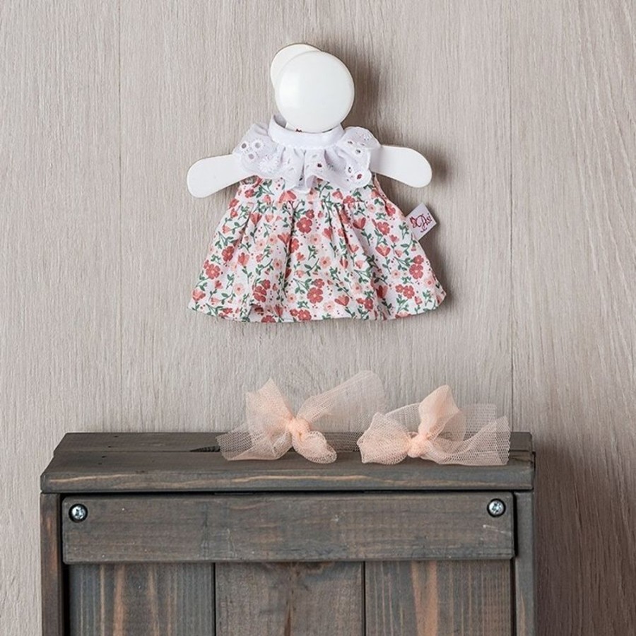 Dolls  Así | Outfit For Asi Doll 20 Cm - Salmon Color Flower Dress For Bomboncin Doll