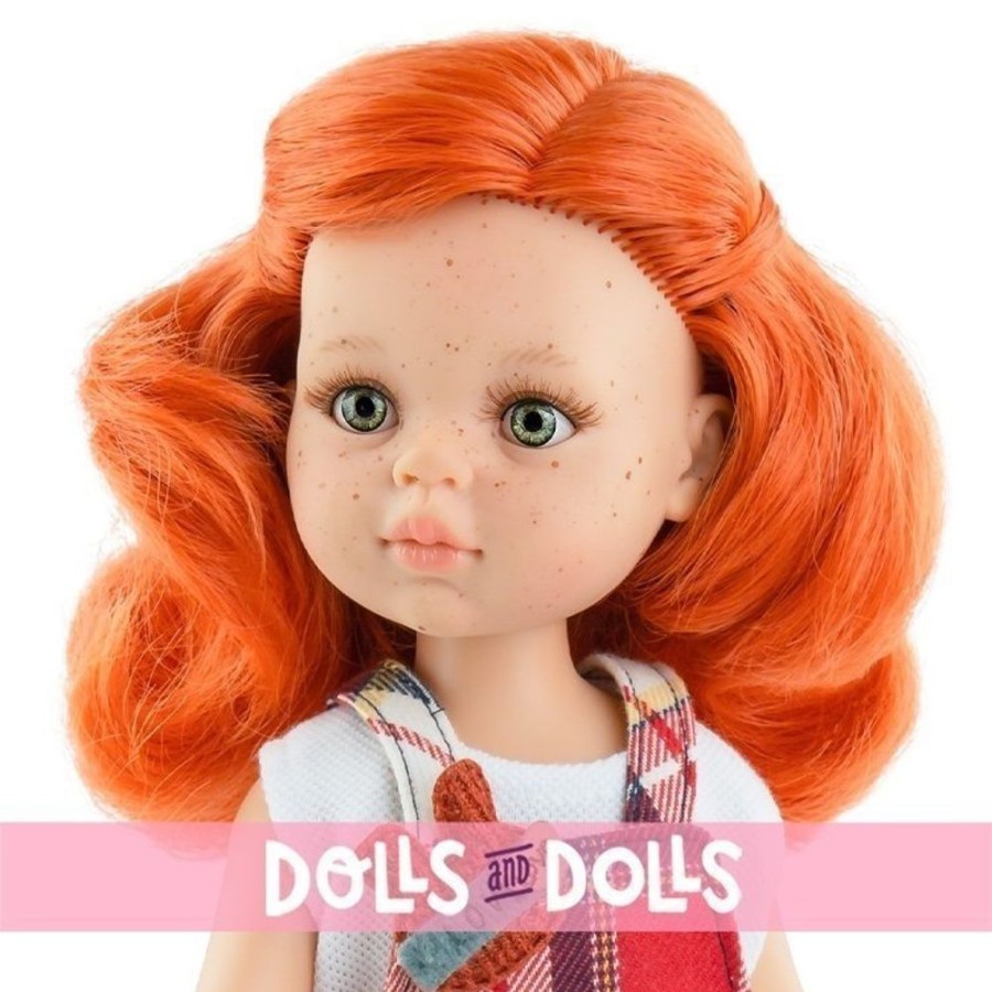 Dolls  Paola Reina | Paola Reina Doll 32 Cm - Las Amigas Funky - Fina In Red Checkered Pinafore