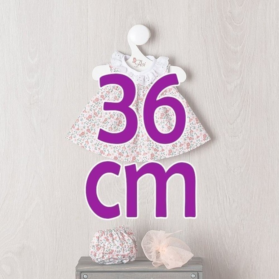 Dolls  Así | Outfit For Asi Doll 36 Cm - Salmon Color Flower Dress For Alex Doll