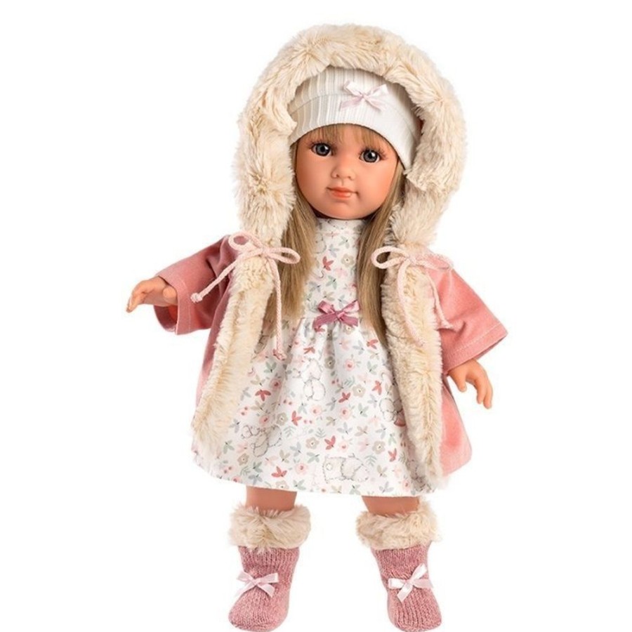 Dolls  Llorens | Llorens Doll 35 Cm - Elena With Flower Dress And Hooded Jacket