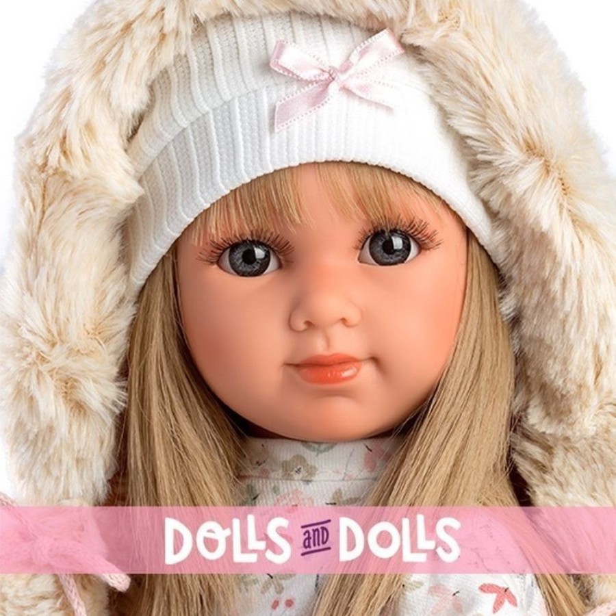 Dolls  Llorens | Llorens Doll 35 Cm - Elena With Flower Dress And Hooded Jacket