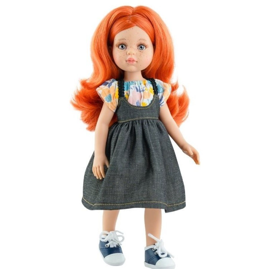 Dolls  Paola Reina | Paola Reina Doll 32 Cm - Las Amigas - Maribel With Denim Pichi And Flower T-Shirt