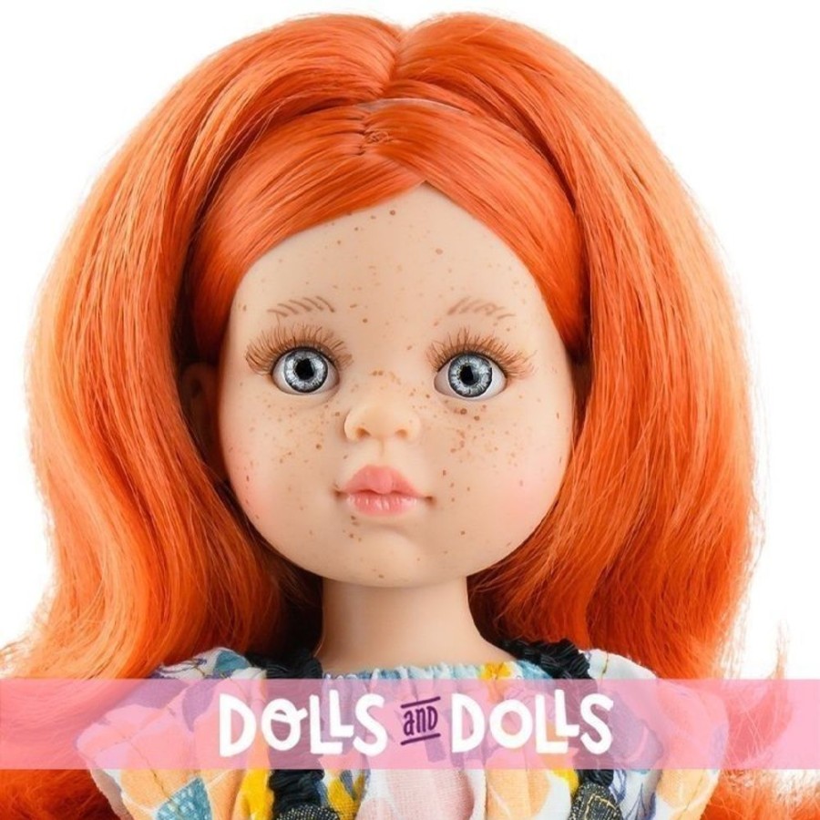 Dolls  Paola Reina | Paola Reina Doll 32 Cm - Las Amigas - Maribel With Denim Pichi And Flower T-Shirt