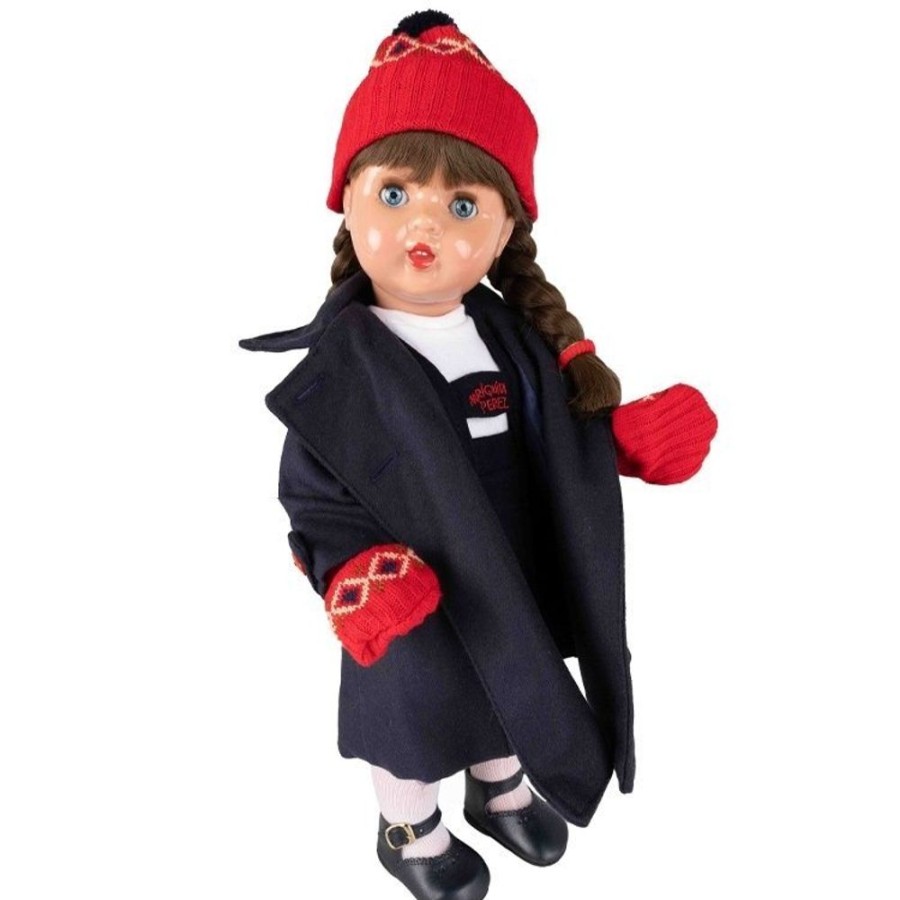 Dolls  Mariquita Perez | Mariquita Perez Doll 50 Cm - With Navy Coat Set