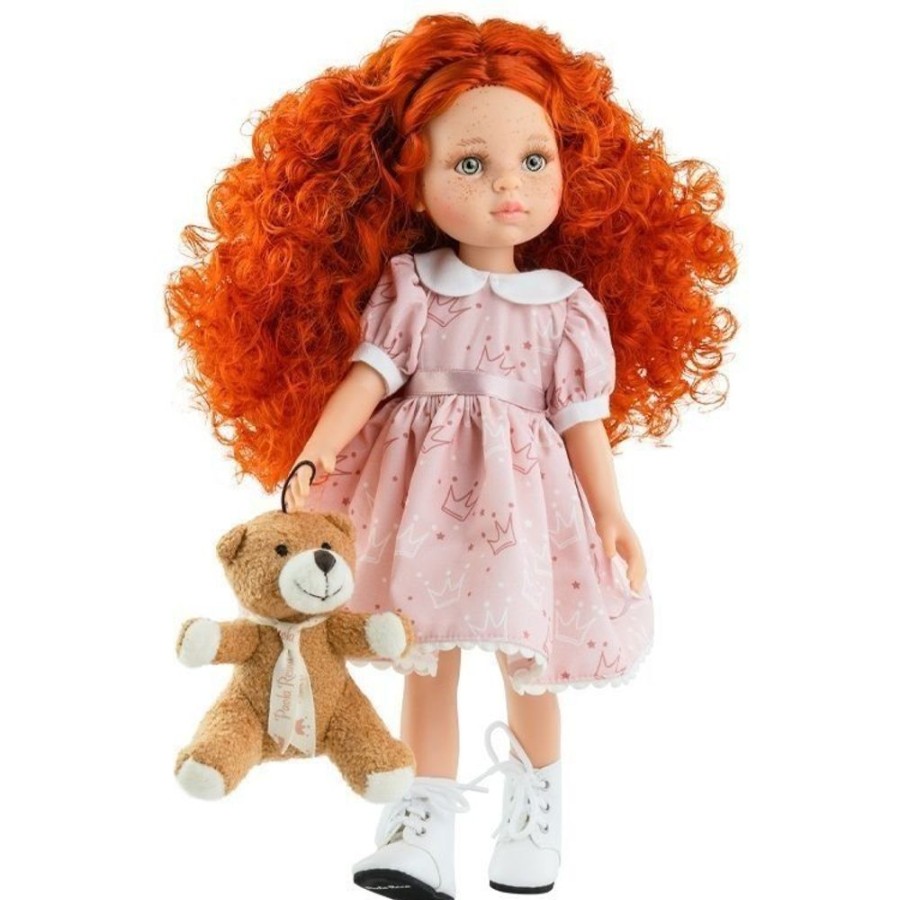 Dolls  Paola Reina | Paola Reina Doll 32 Cm - Las Amigas - Marga With Crowns Dress And Teddy Bear