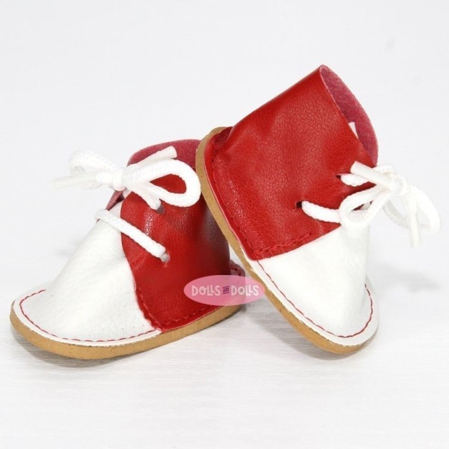 Accessories  Nines d'Onil | Complements For Nines D'Onil 30 Cm Doll - Mia - White And Red Shoes With Laces