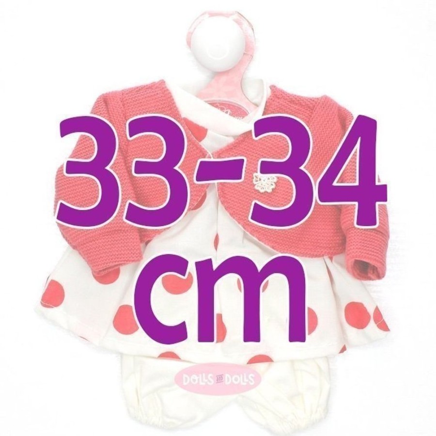 Accessories  Antonio Juan | Outfit For Antonio Juan Doll 33-34 Cm - Polka Dots Set With Fuchsia Jacket