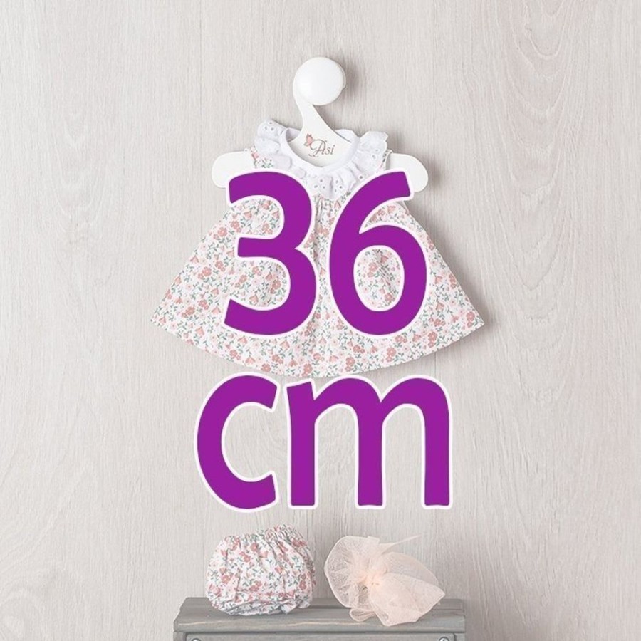 Accessories  Así | Outfit For Asi Doll 36 Cm - Salmon Color Flower Dress For Alex Doll