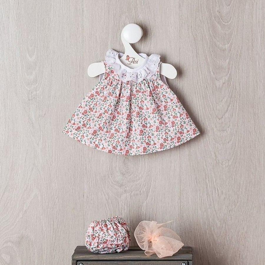 Accessories  Así | Outfit For Asi Doll 36 Cm - Salmon Color Flower Dress For Alex Doll