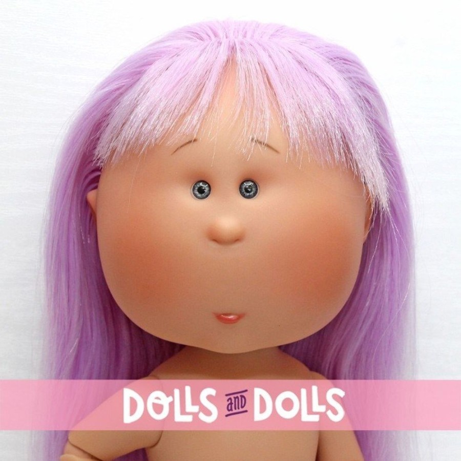 Dolls  Nines d'Onil | Nines D'Onil Doll 30 Cm - Mia Articulated - Mia With Violet Straight Hair With Fringe - Without Clothes