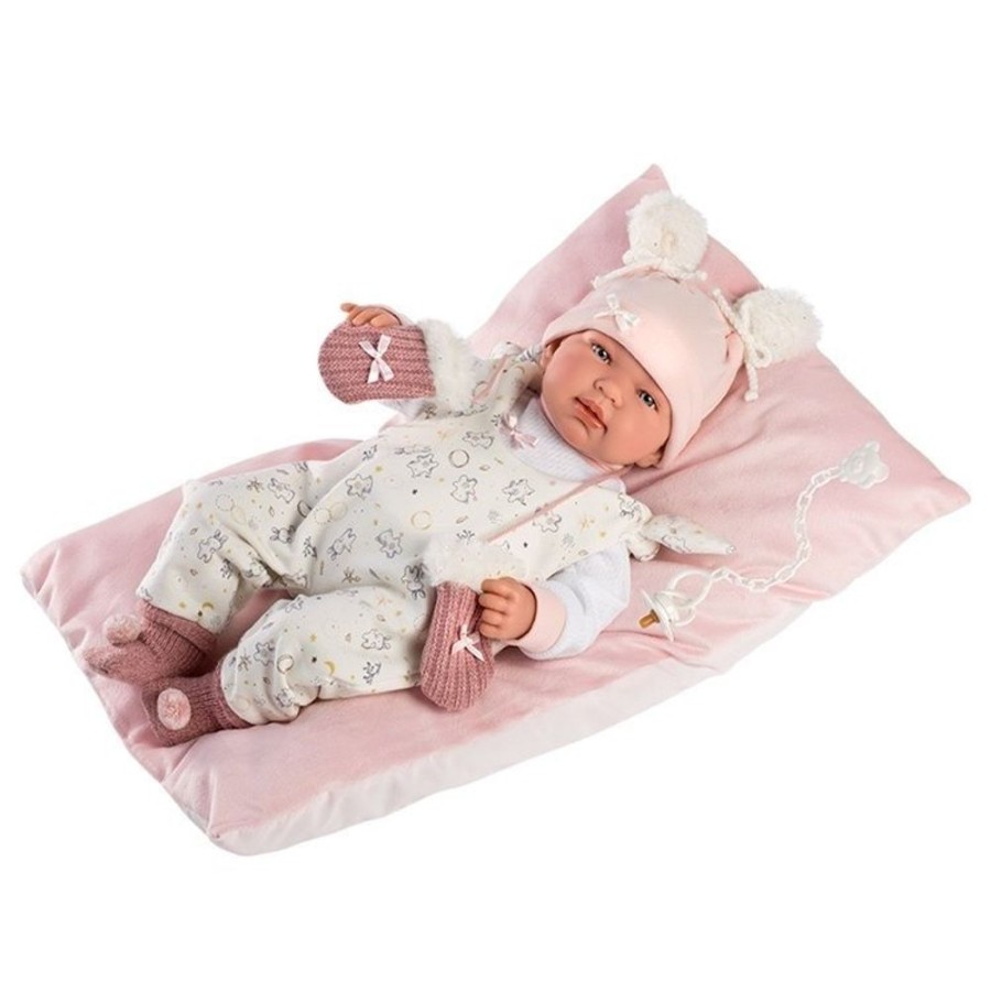 Dolls  Llorens | Llorens Doll 44 Cm - Crying Newborn Tina With Cushion