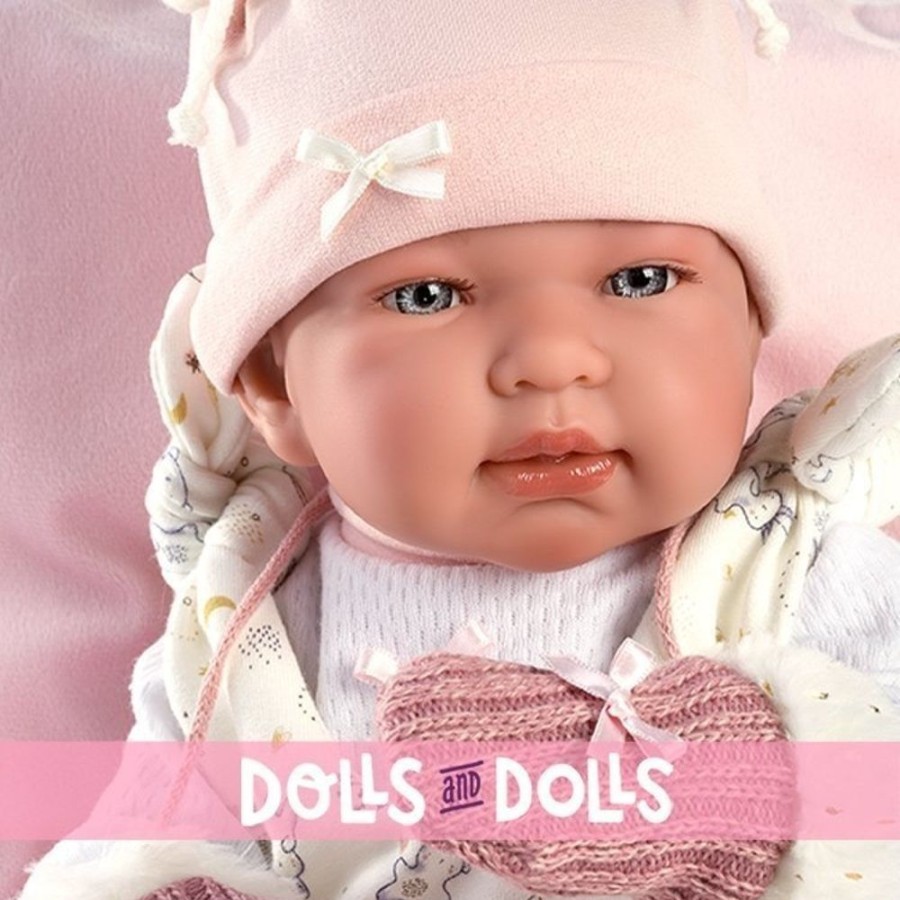 Dolls  Llorens | Llorens Doll 44 Cm - Crying Newborn Tina With Cushion