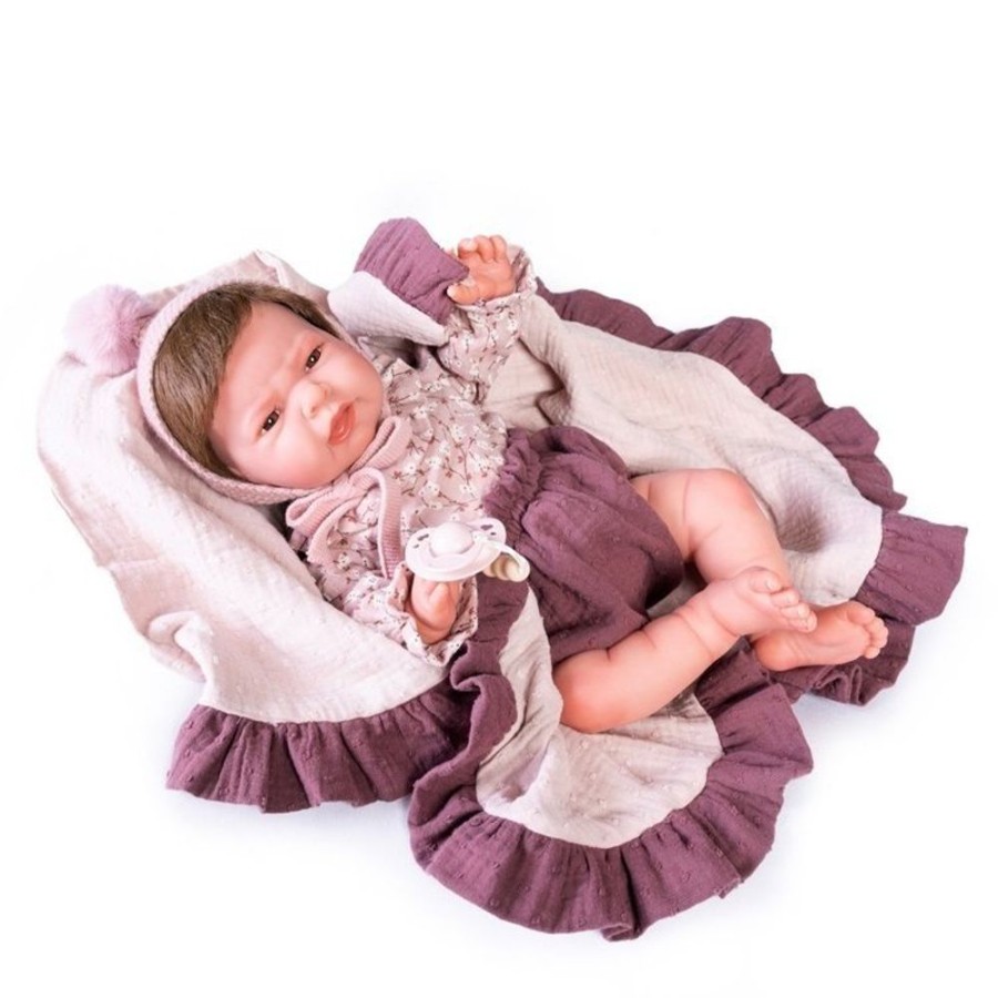 Dolls  Antonio Juan | Antonio Juan Doll 40 Cm - Sweet Reborn Lea With Purple Blanket