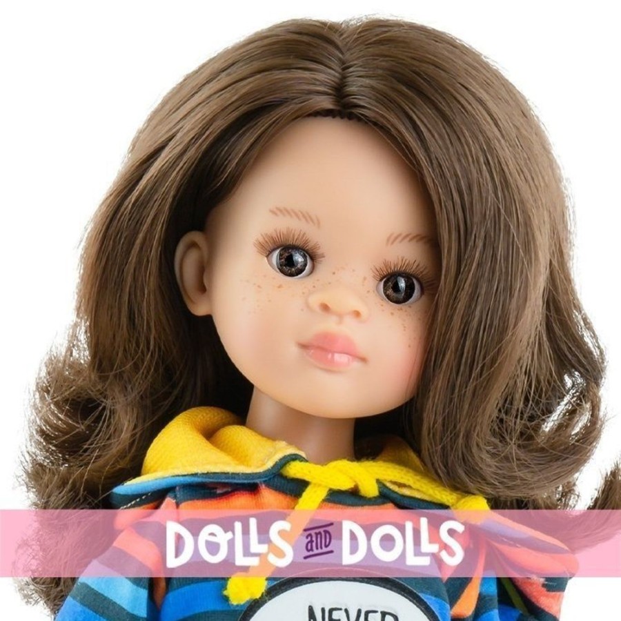 Dolls  Paola Reina | Paola Reina Doll 32 Cm - Las Amigas - Eva With Sweatshirt "Never Stop Dreaming"