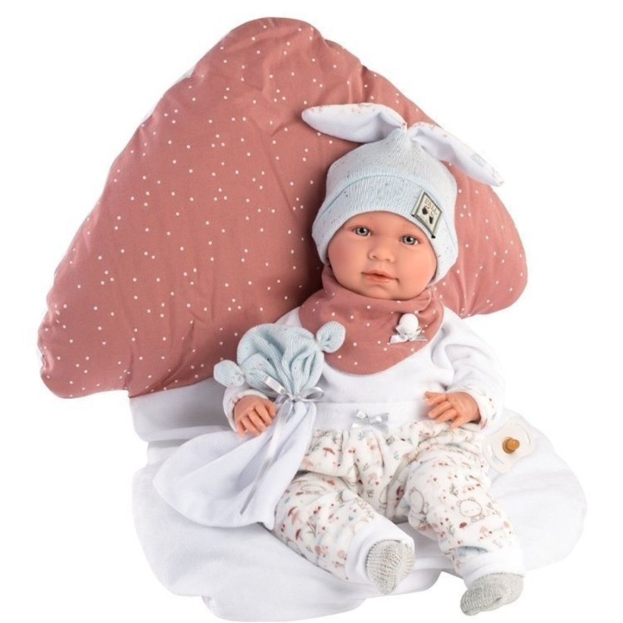 Dolls  Llorens | Llorens Doll 40 Cm - Newborn Mimi Crybaby With Mushroom Cushion