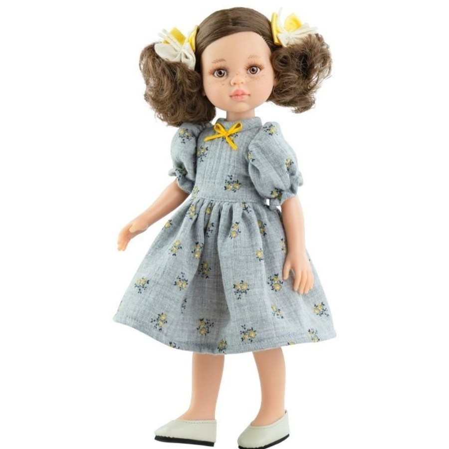 Dolls  Paola Reina | Paola Reina Doll 32 Cm - Las Amigas - Fabi With Gray Dress With Yellow Flowers