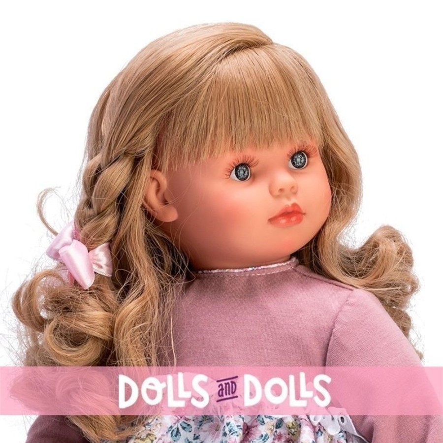 Dolls  Así | Asi Doll 57 Cm - Pepa In Pink Flower Dress With Knitted Top