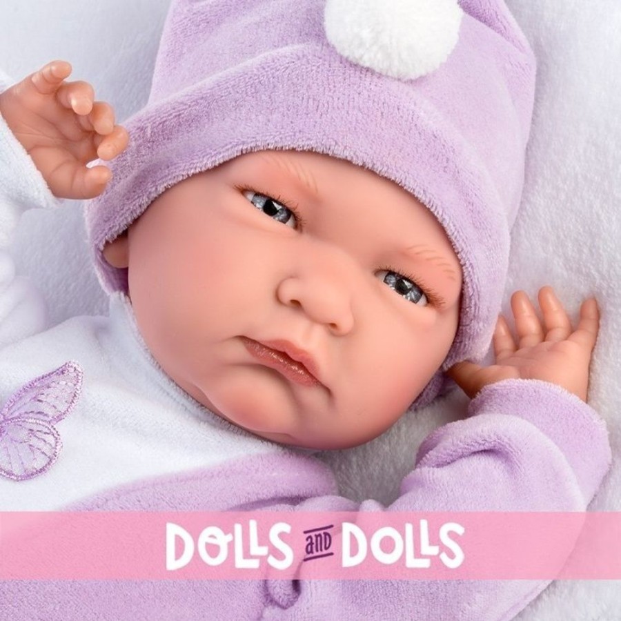 Dolls  Llorens | Llorens Doll 40 Cm - Newborn Crying Lalo With Butterfly Bag