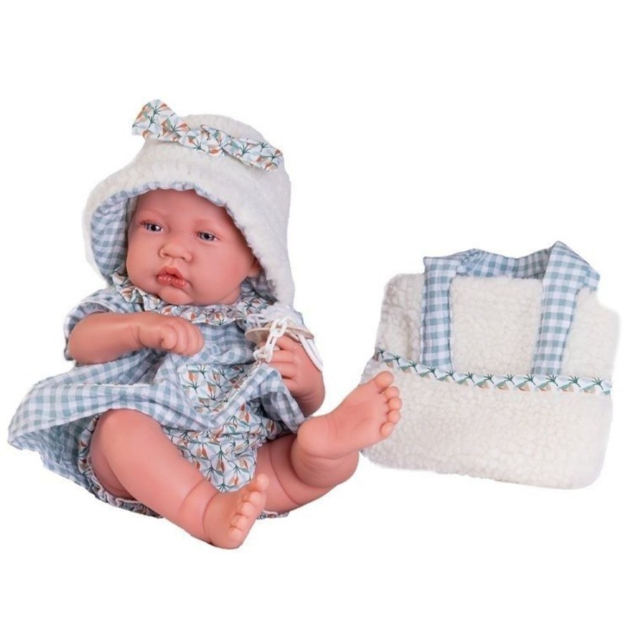 Dolls  Antonio Juan | Antonio Juan Doll 42 Cm - Newborn Baby Girl With Sheepskin Bag