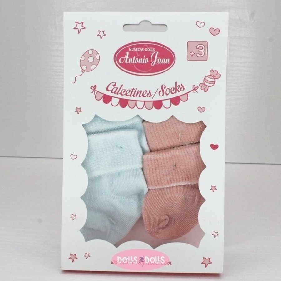 Accessories  Antonio Juan | Complements For Antonio Juan 40 - 52 Cm Doll - Blue And Soft Pink Socks