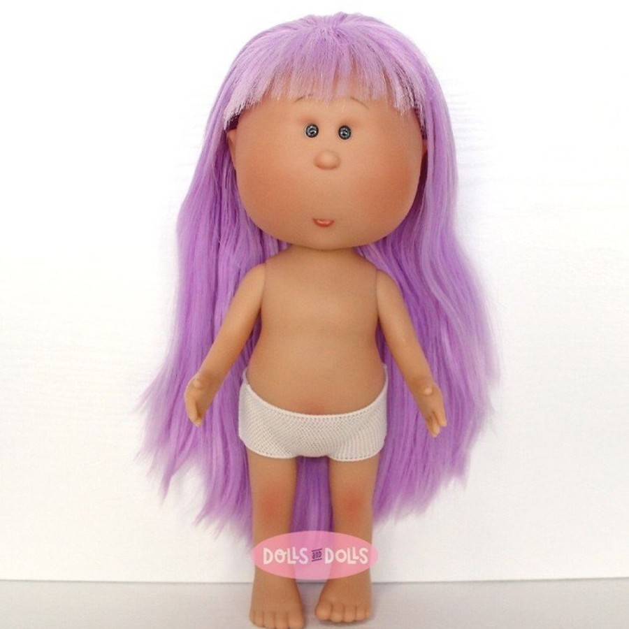 Dolls  Nines d'Onil | Nines D'Onil Doll 30 Cm - Mia With Violet Straight Hair With Fringe - Without Clothes