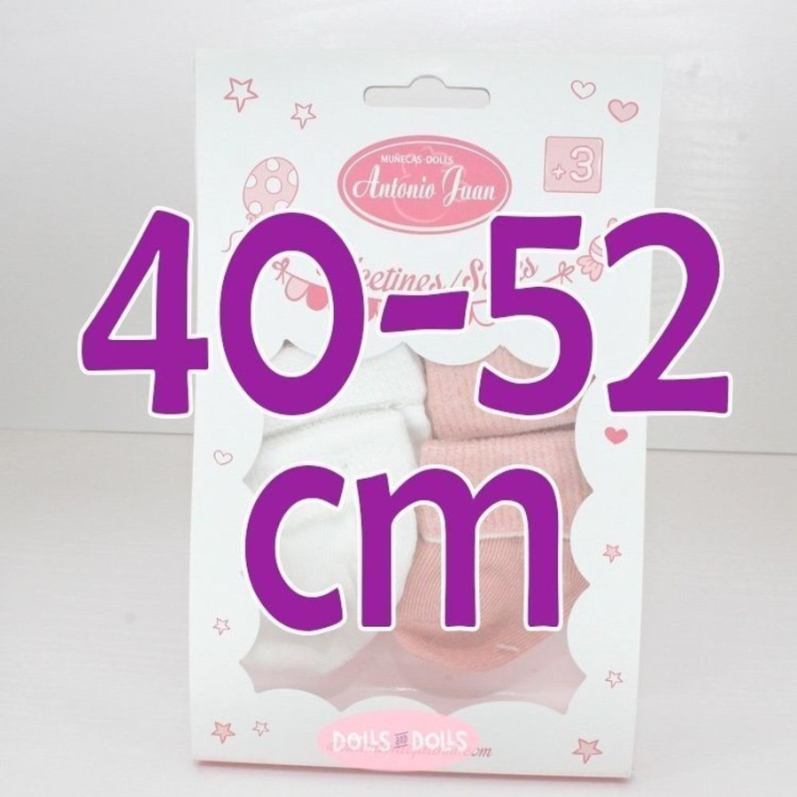 Accessories  Antonio Juan | Complements For Antonio Juan 40 - 52 Cm Doll - White And Soft Pink Socks