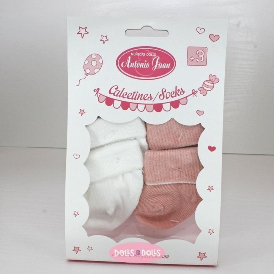 Accessories  Antonio Juan | Complements For Antonio Juan 40 - 52 Cm Doll - White And Soft Pink Socks