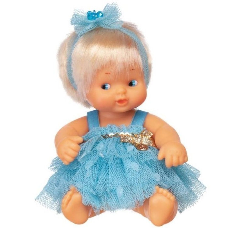 Dolls  Los Barriguitas | Barriguitas Classic Doll 15 Cm - Barriguitas Baby Ballet - Blonde Girl In Blue Dress