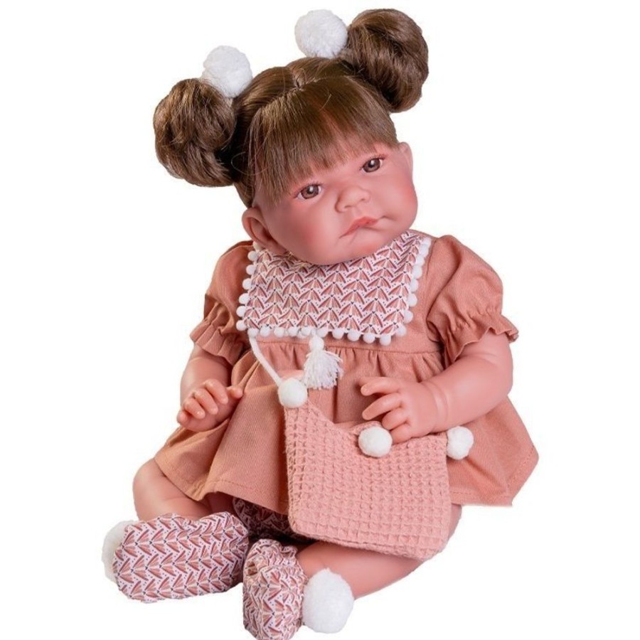 Dolls  Antonio Juan | Antonio Juan Doll 42 Cm - Newborn Nica With Pigtails And Bag