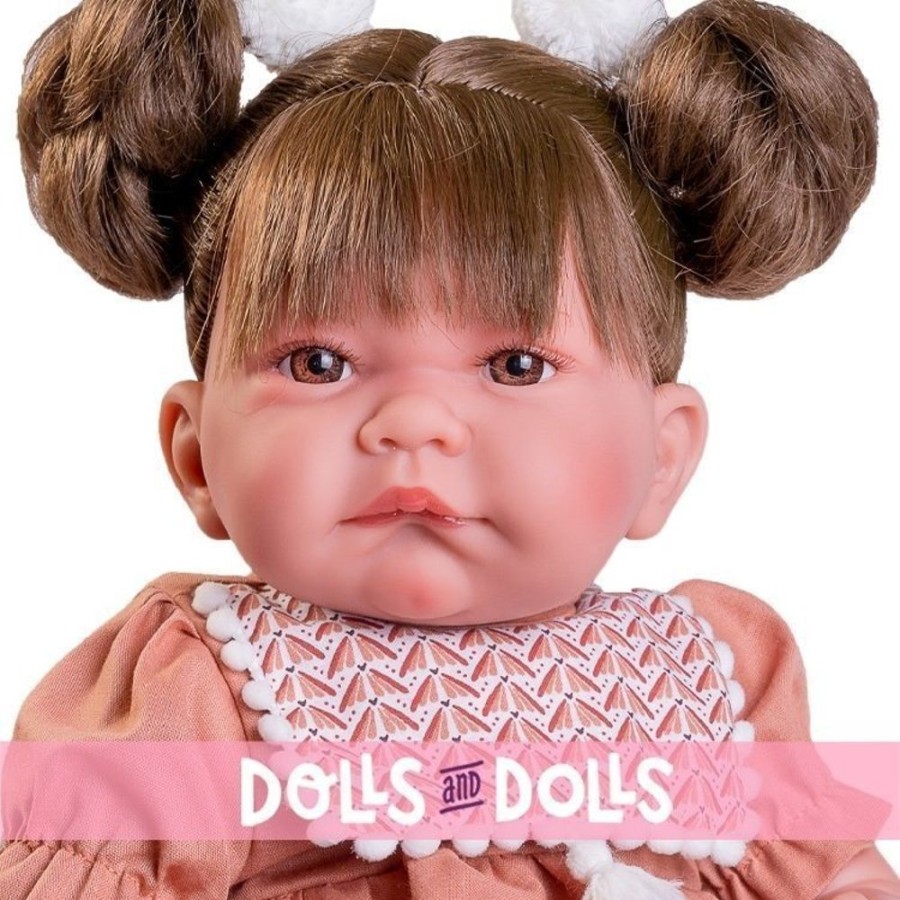 Dolls  Antonio Juan | Antonio Juan Doll 42 Cm - Newborn Nica With Pigtails And Bag