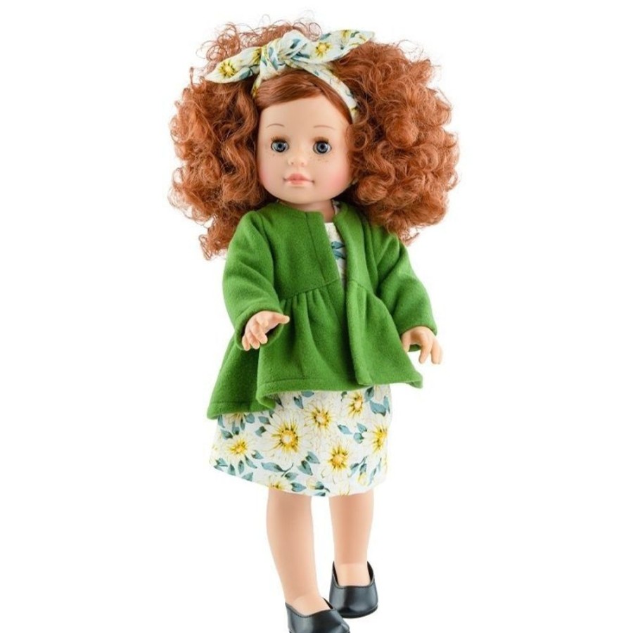 Dolls  Paola Reina | Paola Reina Doll 45 Cm - Soy Tu - Angela In Green Jacket With Daisy Dress - Soy Tu - 45 Cm - Paola Reina