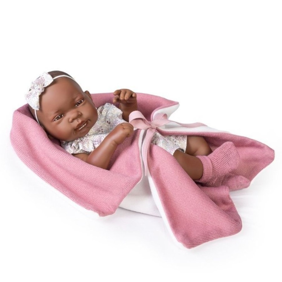 Dolls  Antonio Juan | Antonio Juan Doll 42 Cm - African-American Newborn Couple With Blanket