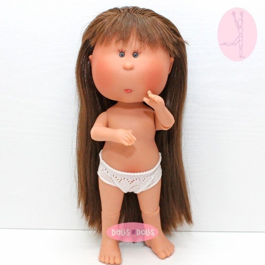 Dolls  Nines d'Onil | Nines D'Onil Doll 30 Cm - Mia Articulated - Mia Brunette With Straight Hair - Without Clothes