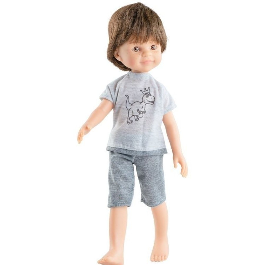 Dolls  Paola Reina | Paola Reina Doll 32 Cm - Las Amigas - Dario Pyjamas With Brown Hair