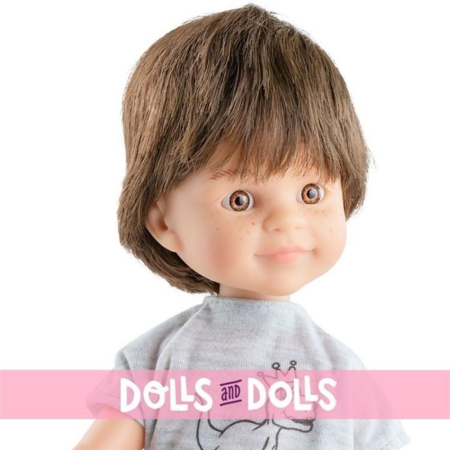 Dolls  Paola Reina | Paola Reina Doll 32 Cm - Las Amigas - Dario Pyjamas With Brown Hair