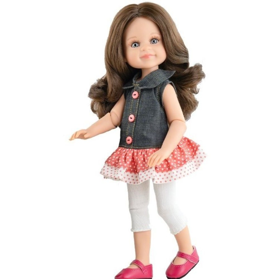 Dolls  Paola Reina | Paola Reina Doll 32 Cm - Las Amigas Articulated - Salu With Denim And Polka-Dot Ensemble - Las Amigas - 32 Cm - Paola Reina