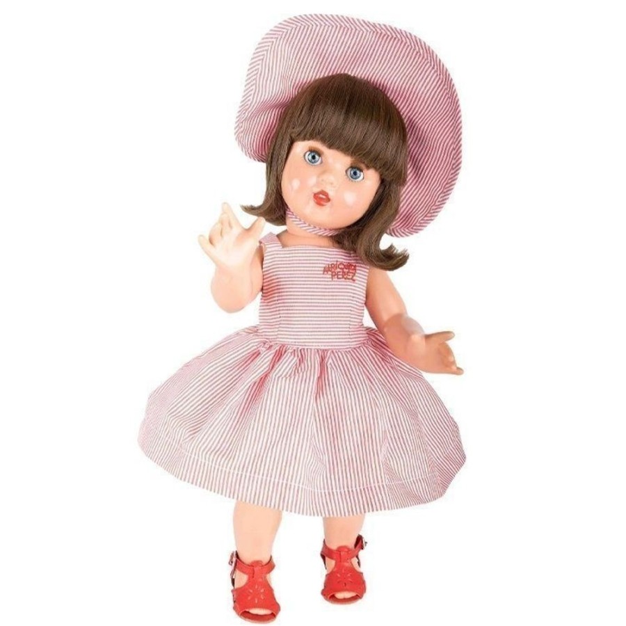 Dolls  Mariquita Perez | Mariquita Perez Doll 50 Cm - With White And Pink Striped Dress With Straps