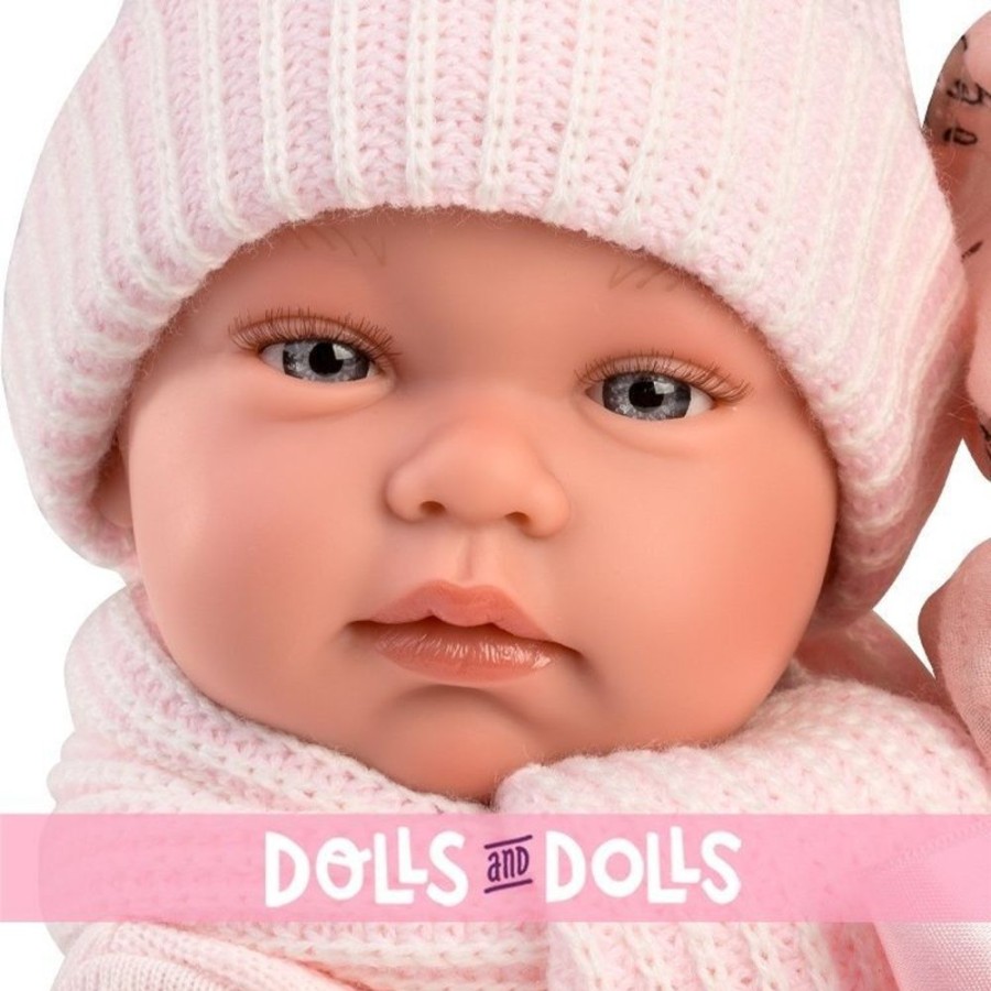 Dolls  Llorens | Llorens Doll 43 Cm - Newborn Tina With Pink Bambi Blanket