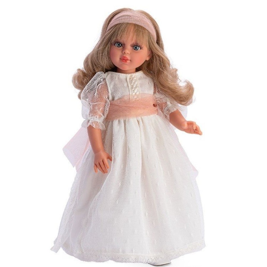 Dolls  Así | Asi Doll 40 Cm - Sabrina Communion With Beige Tulle And Beige Plumeti