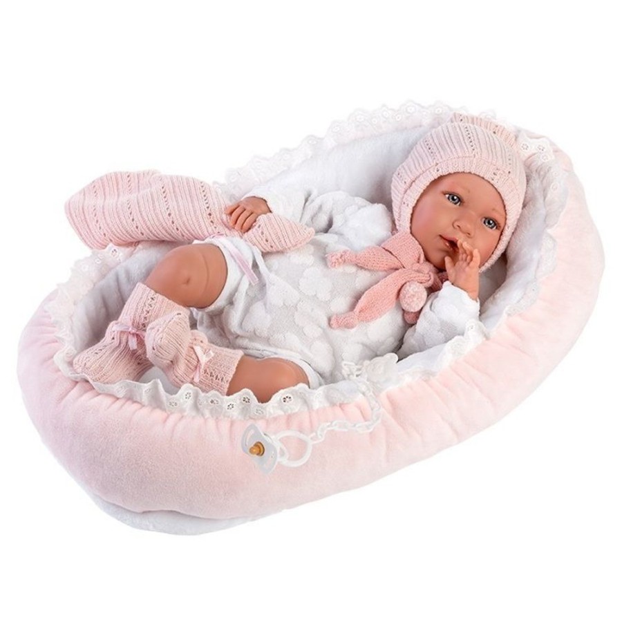 Dolls  Llorens | Llorens Doll 40 Cm - Newborn Mimi Crybaby With Crib