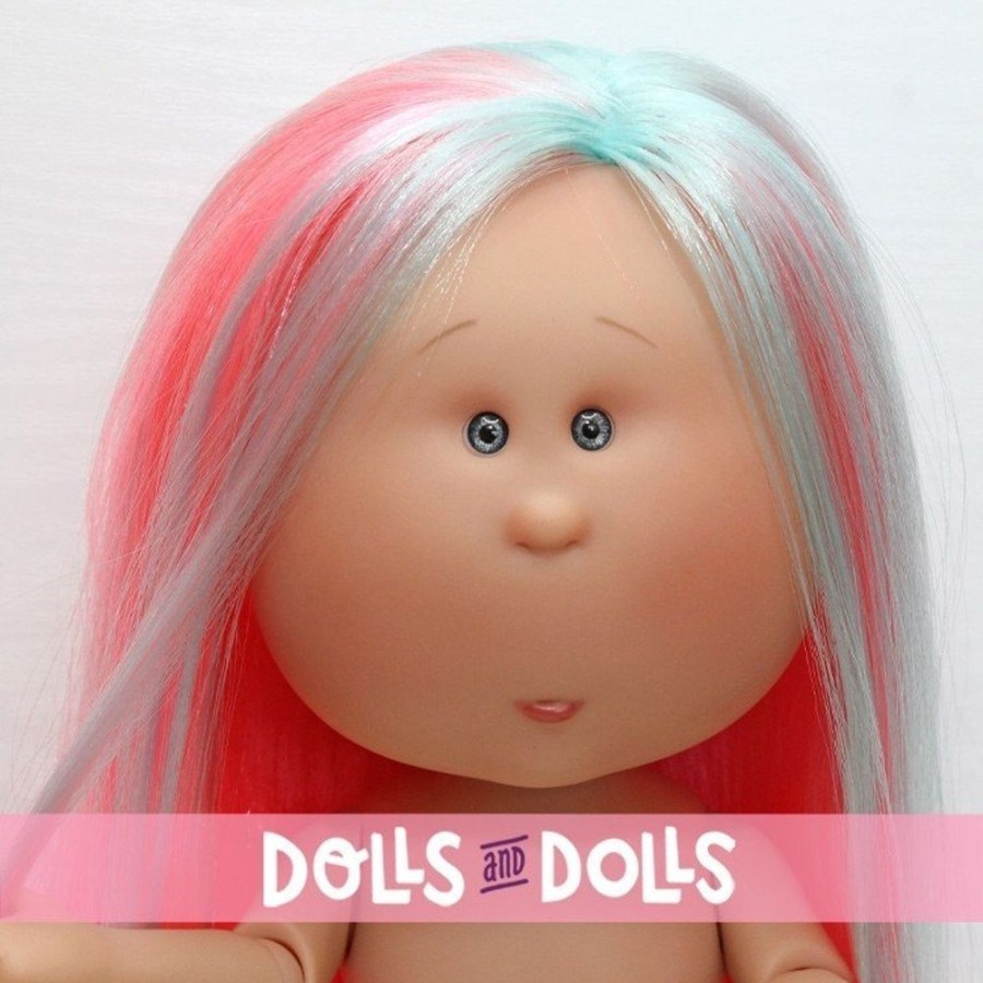 Dolls  Nines d'Onil | Nines D'Onil Doll 30 Cm - Mia Articulated - Mia With Pink Hair And Blue Highlights - Without Clothes