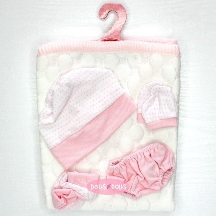 Accessories  Antonio Juan | Outfit For Antonio Juan Doll 33-34 Cm - Set Of Pink Panties, Mittens, Mittens, Hat And Blanket