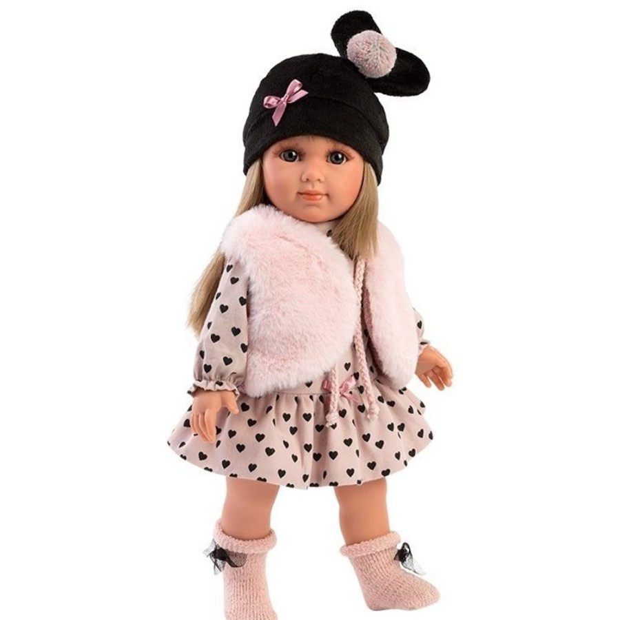 Dolls  Llorens | Llorens Doll 35 Cm - Elena With Hearts Dress And Vest