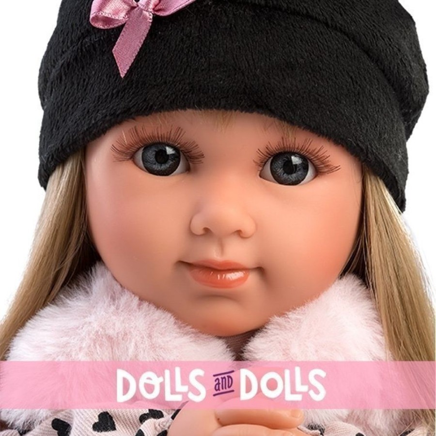 Dolls  Llorens | Llorens Doll 35 Cm - Elena With Hearts Dress And Vest