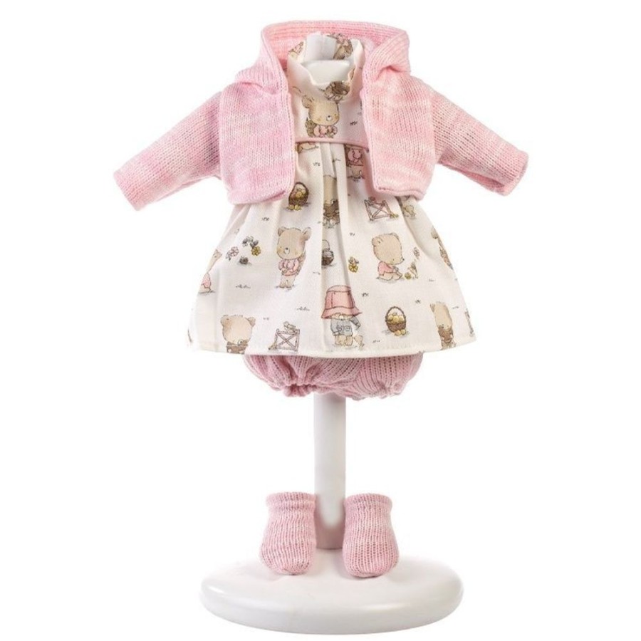 Accessories  Llorens | Clothes For Llorens Dolls 33 Cm - Teddy Set With Pink Jacket And Pink Socks