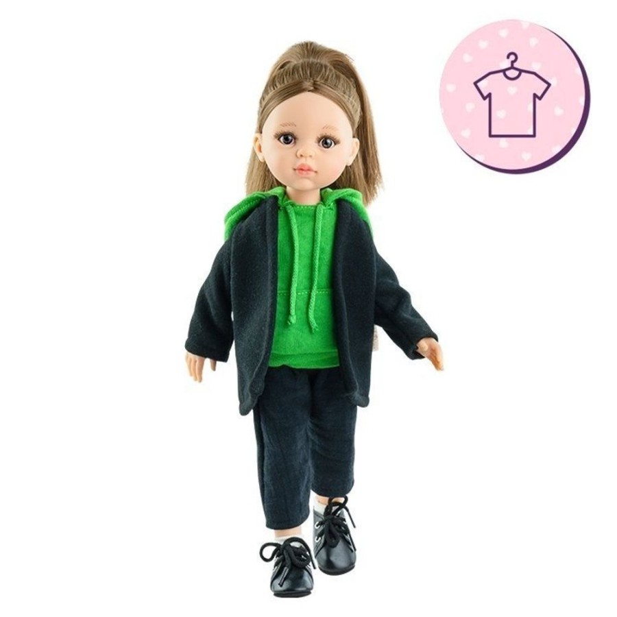 Accessories  Paola Reina | Outfit For Paola Reina Doll 32 Cm - Las Amigas - Berta - Black-Green Set