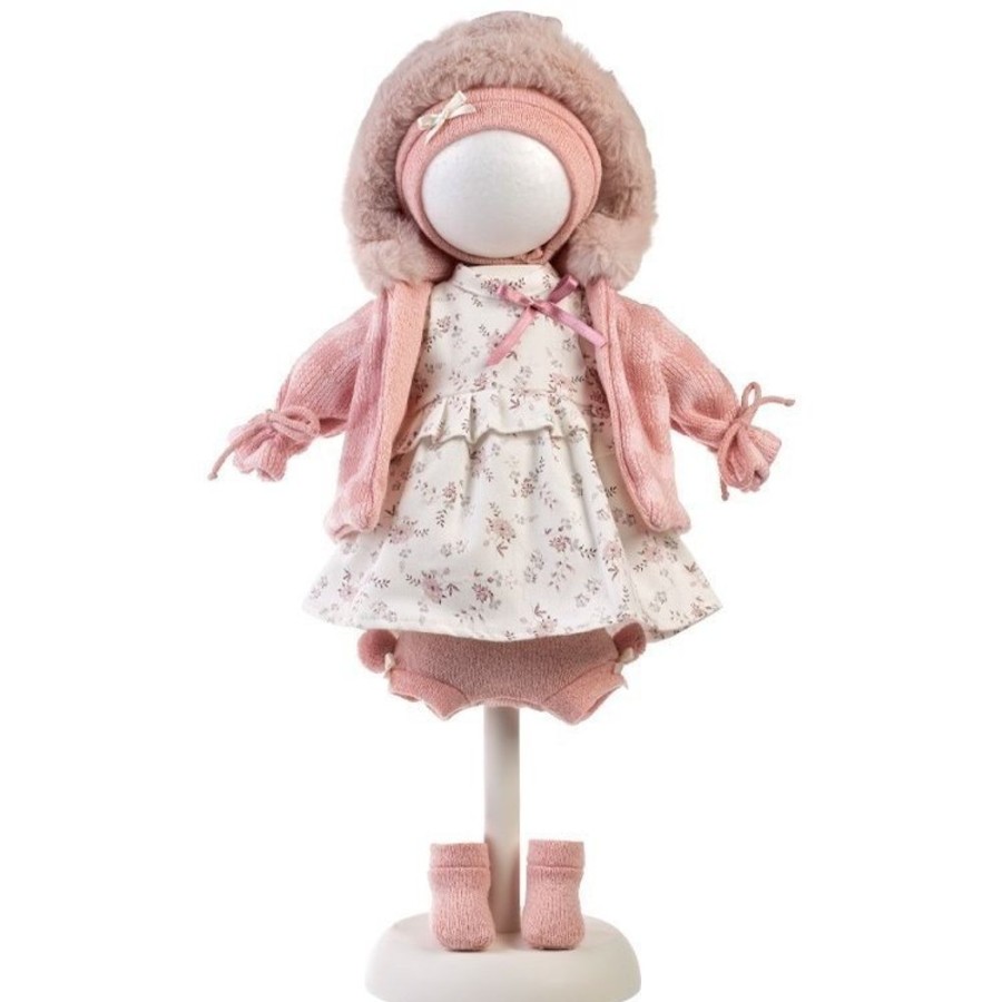 Accessories  Llorens | Clothes For Llorens Dolls 40 Cm - Floral Dress With Hooded Jacket, Hat, Bag And Socks