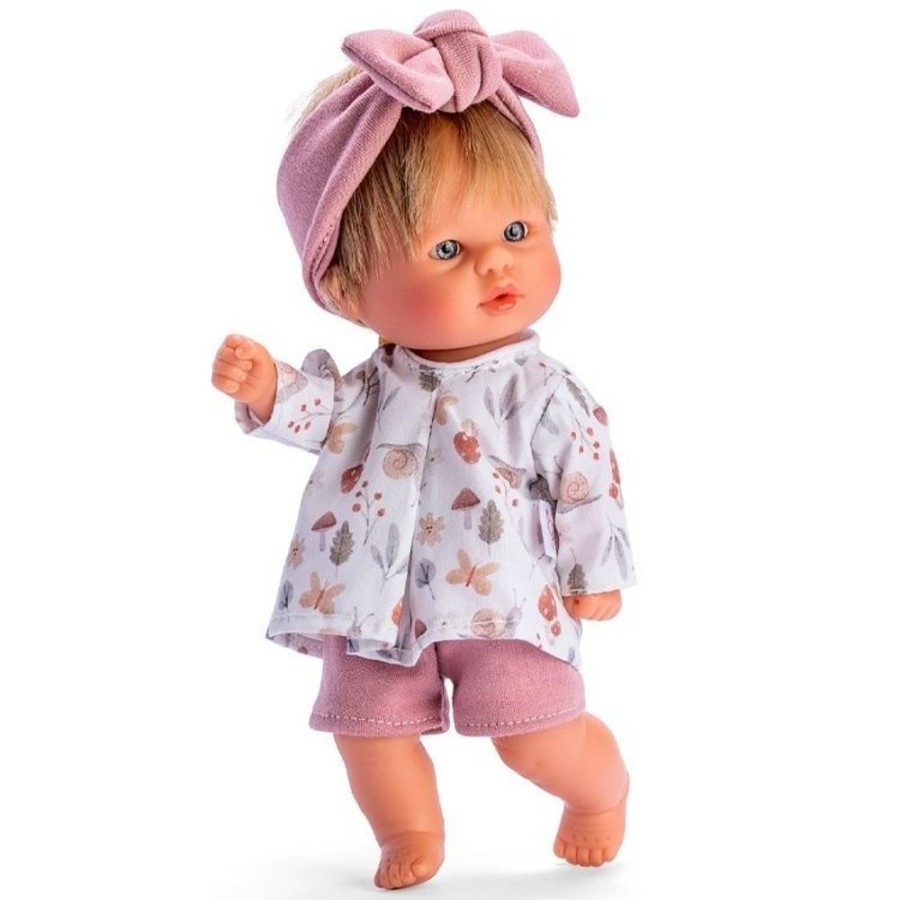 Dolls  Así | Asi Doll 20 Cm - Bomboncin Girl With Snail Shirt, Shorts And Pink Headband